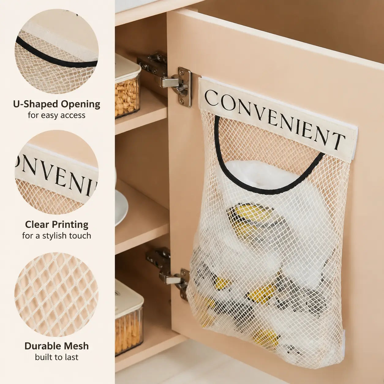 grocery garbage bag holder trash bag dispenser sticky wall mounted mesh landing 06