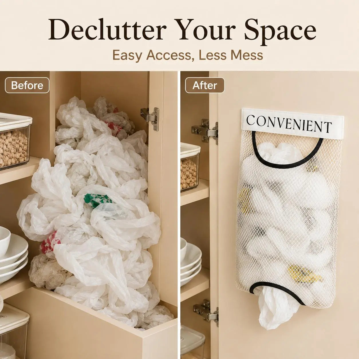 grocery garbage bag holder trash bag dispenser sticky wall mounted mesh landing 08