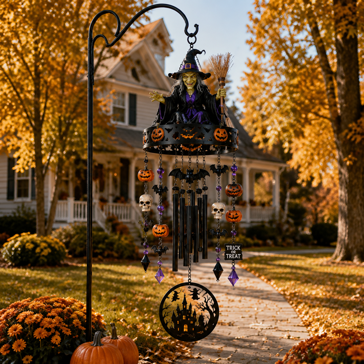 handmade custom witch themed outdoor wind chime landing 03