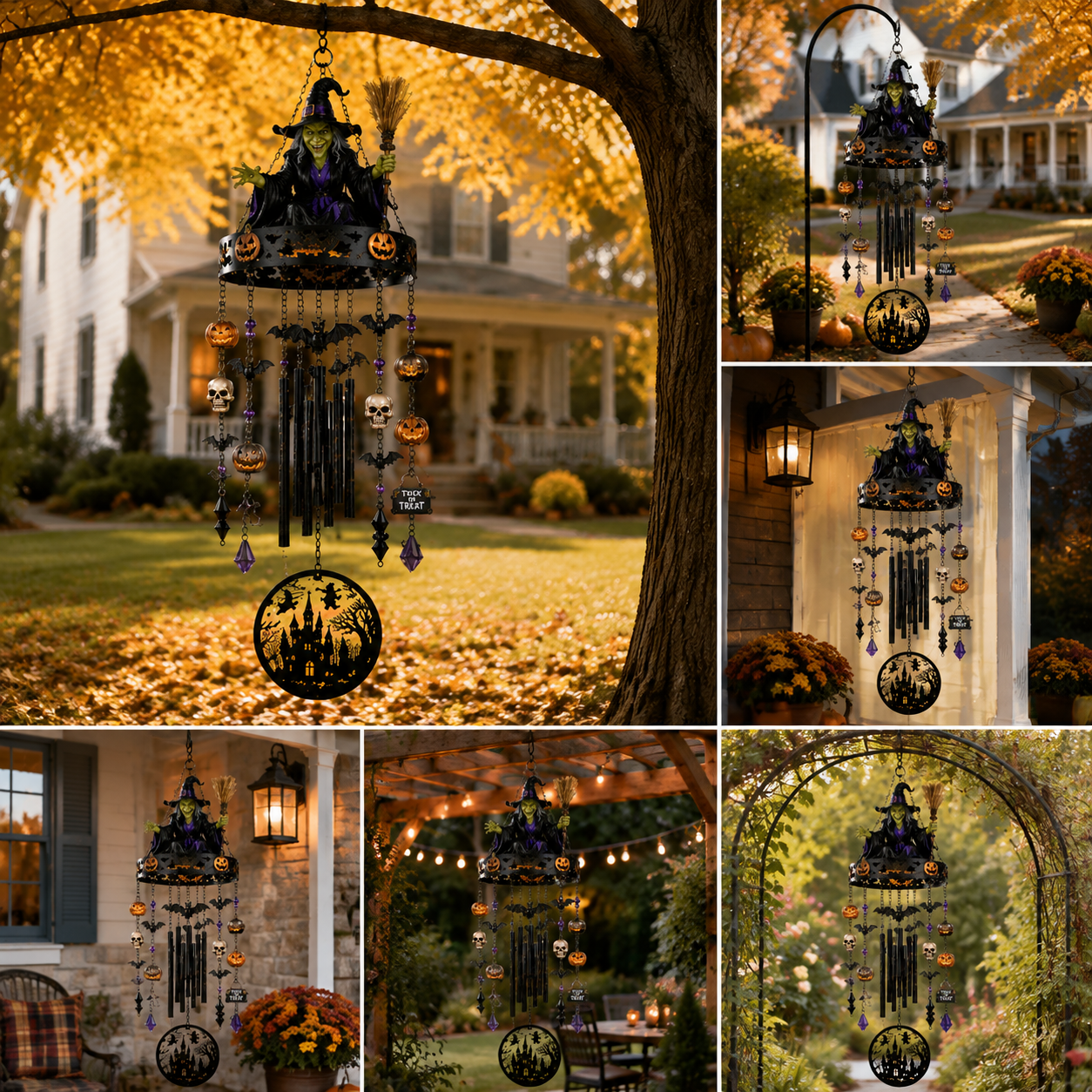 handmade custom witch themed outdoor wind chime landing 06