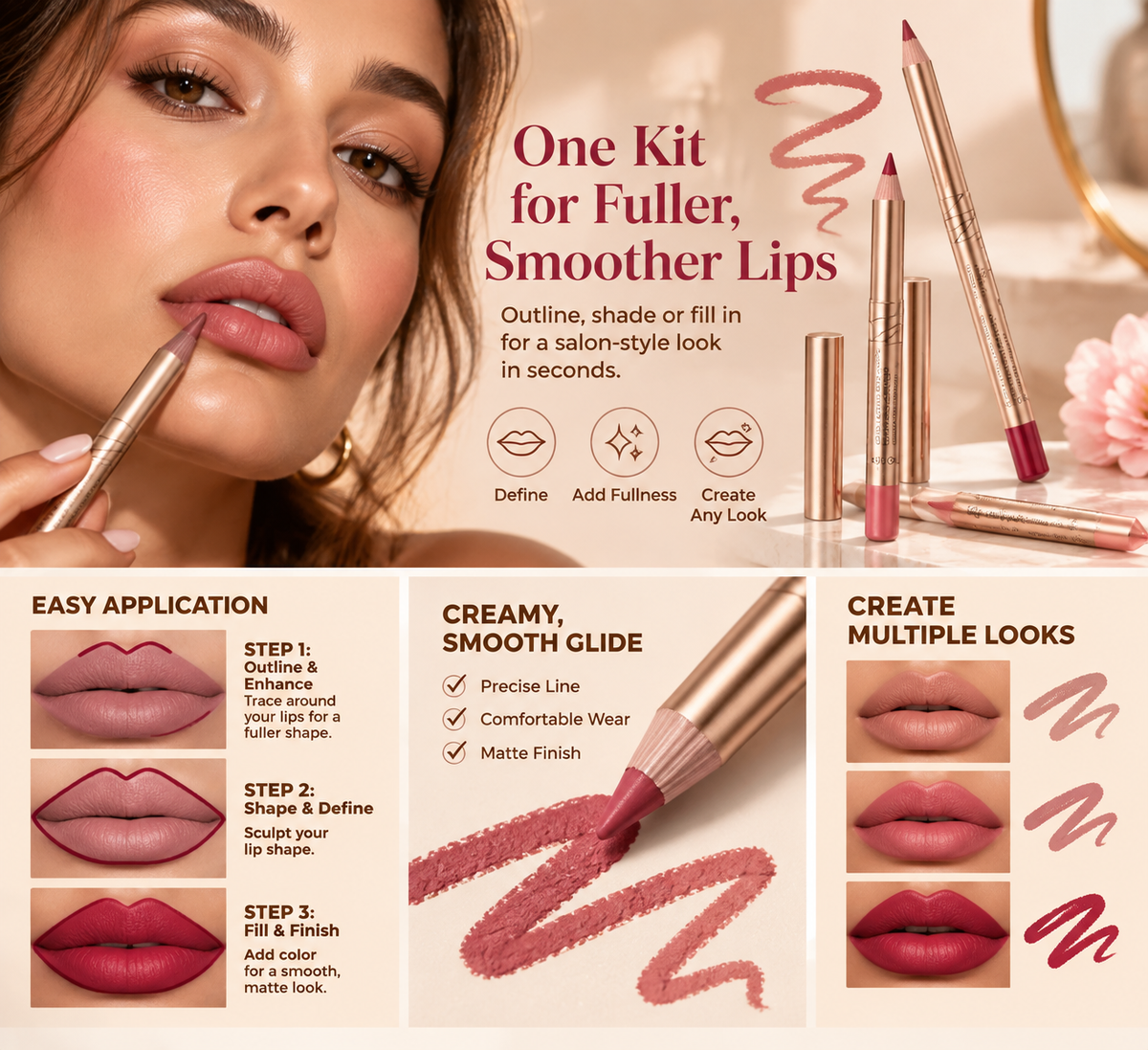 12 pcs matte lip liner set with sharpener blendable lip pencil landing 08
