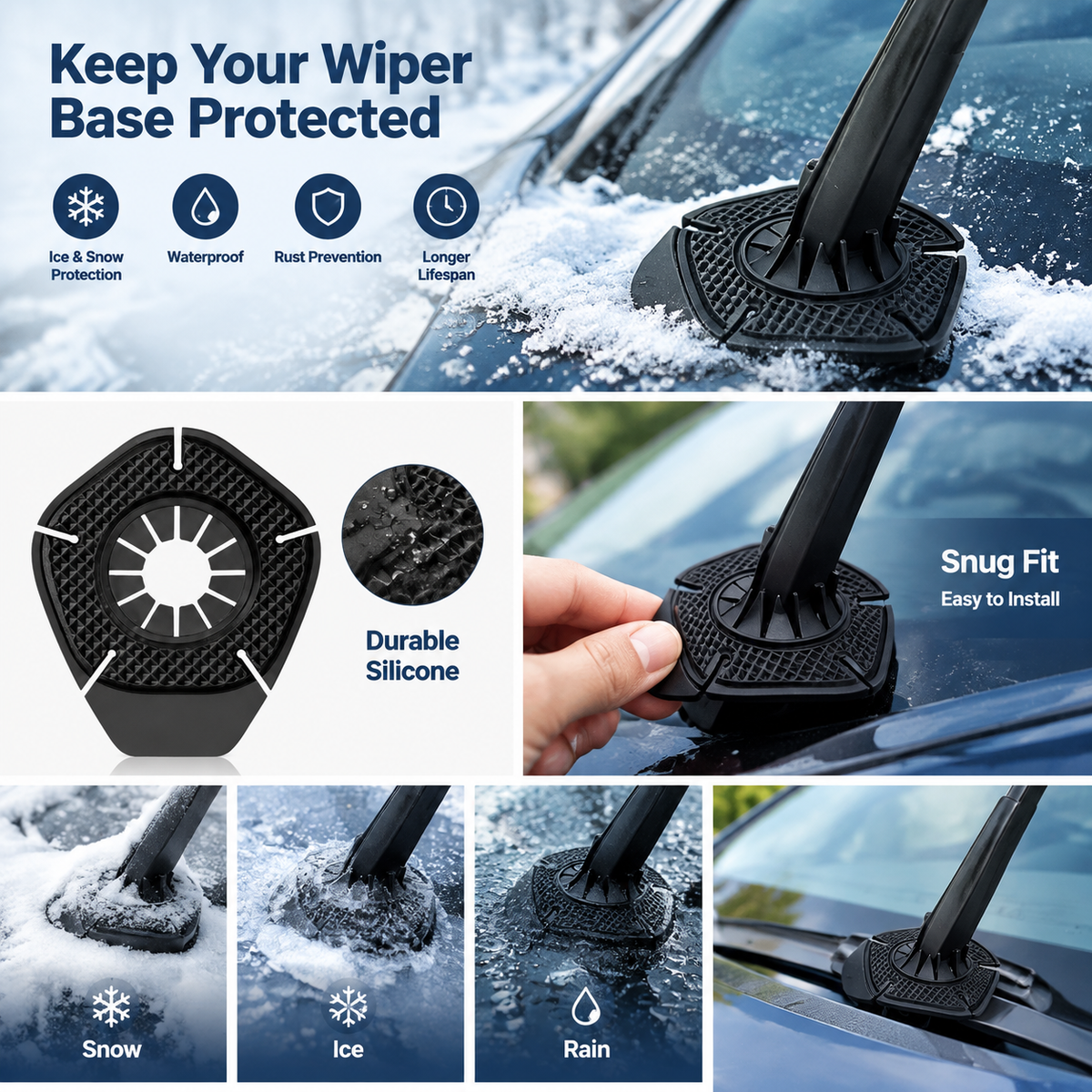 4pcs silicone automotive windshield wiper arm hole protector covers landing 05