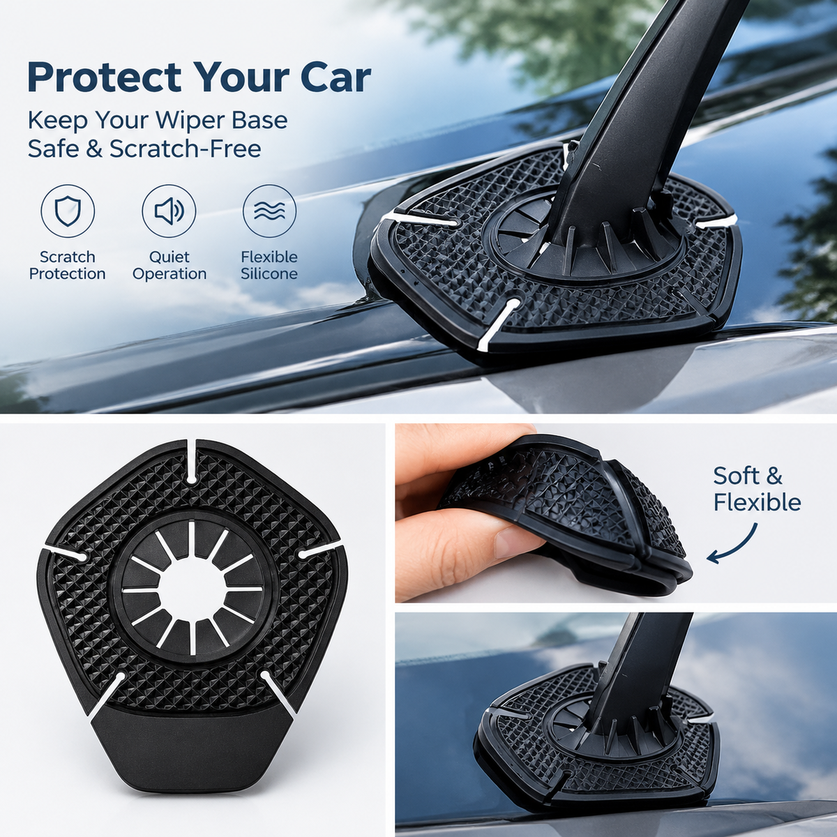 4pcs silicone automotive windshield wiper arm hole protector covers landing 08