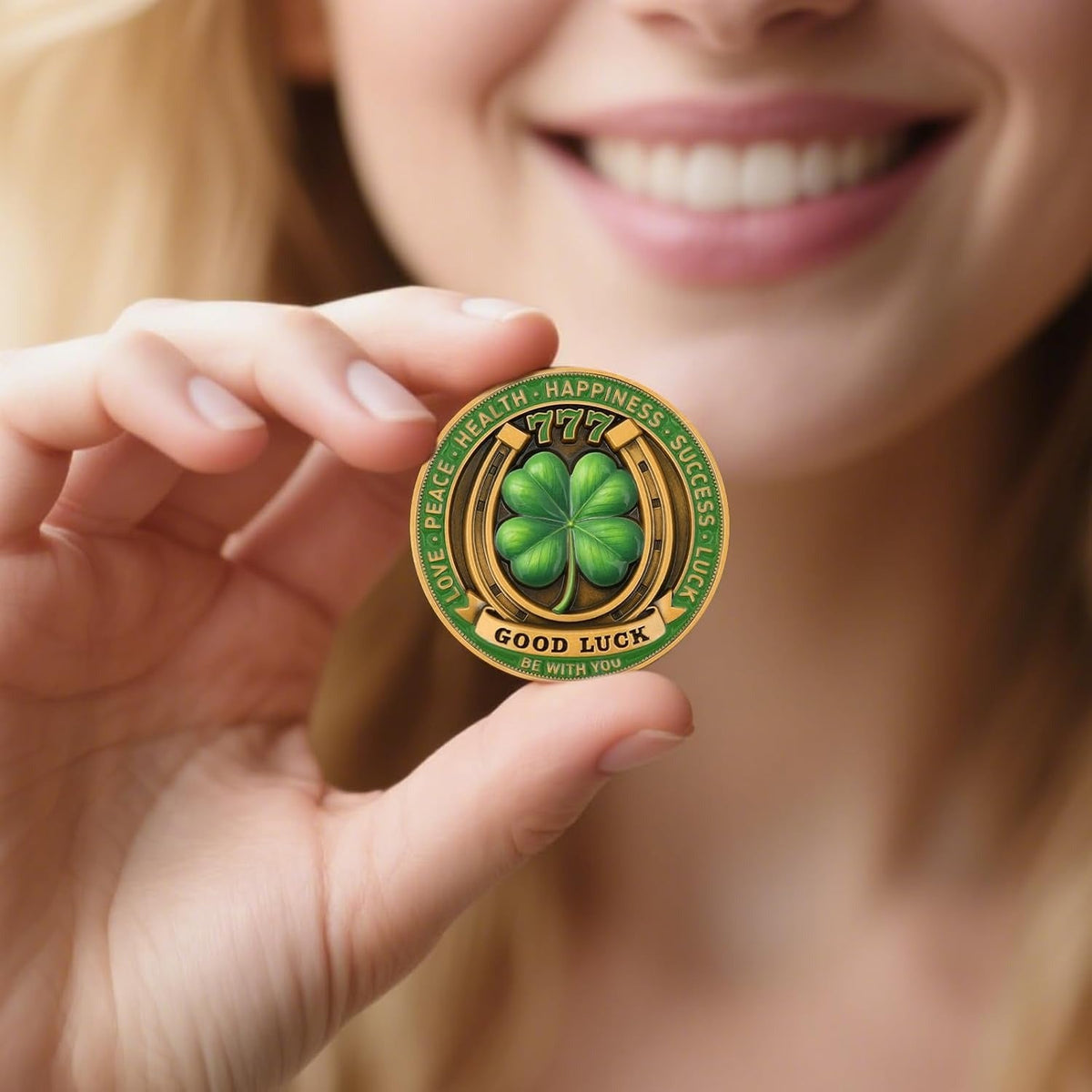 🏆Lucky Elephant Coin with 4-Leaf Clover