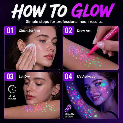✨ Glow Party Tattoo Pens – Neon Temporary Tattoo Markers