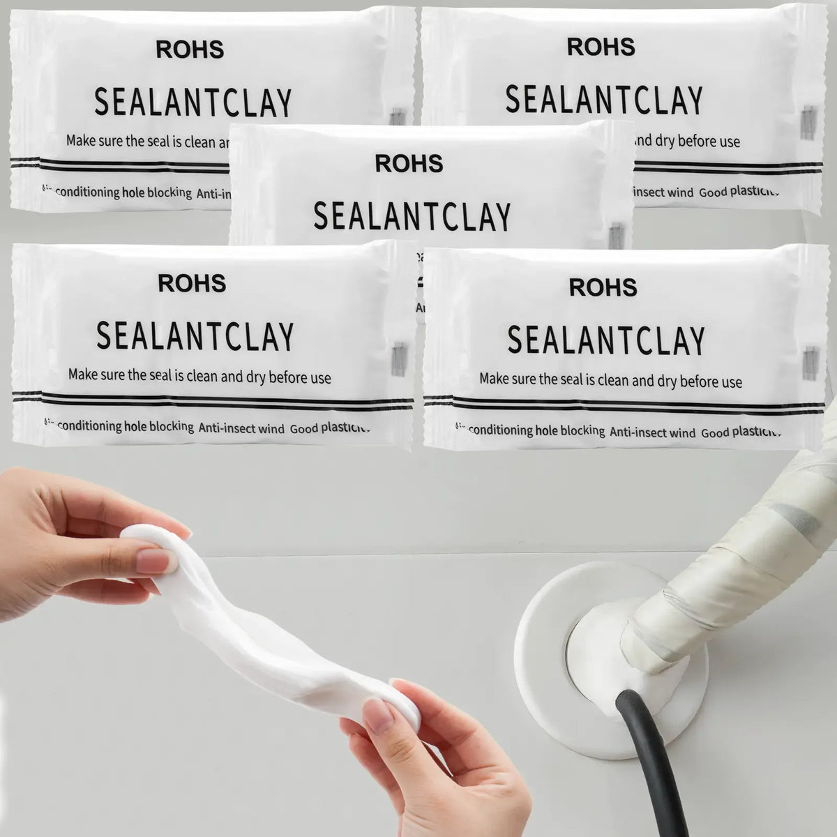 6 PCS Waterproof Seal Putty for Wall Holes & Pipe Repairs – Moldable, Fast-Curing Leak Repair