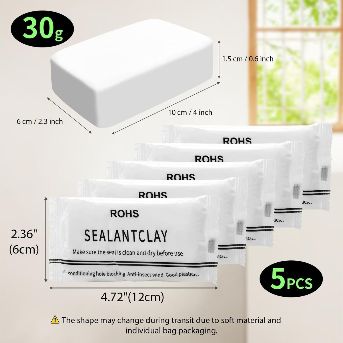 6 PCS Waterproof Seal Putty for Wall Holes & Pipe Repairs – Moldable, Fast-Curing Leak Repair