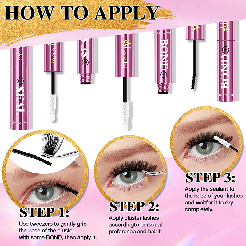 2 in 1 Bond & Seal Eyelash Adhesive, Black/White Waterproof Gentle Lightweight Strong Hold Glue🖤🤍