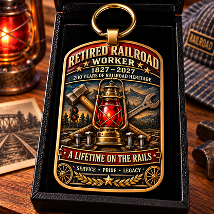 🚂1827–2027 Retired Railroad Worker 200th Anniversary Commemorative Keychain – The Legacy Lives On