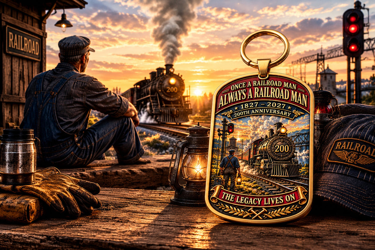 retired railroad worker anniversary commemorative keychain landing 04