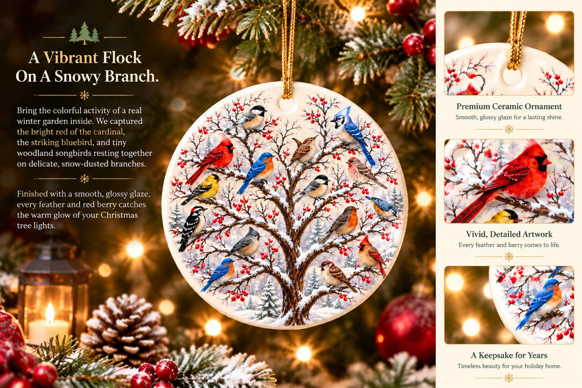 limited time 50 off winter birds ceramic christmas ornament landing 05