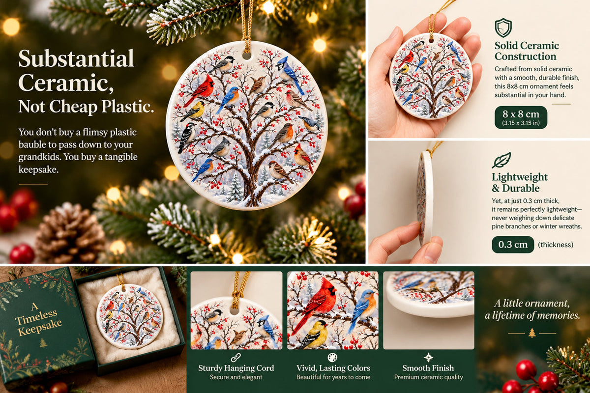 limited time 50 off winter birds ceramic christmas ornament landing 06