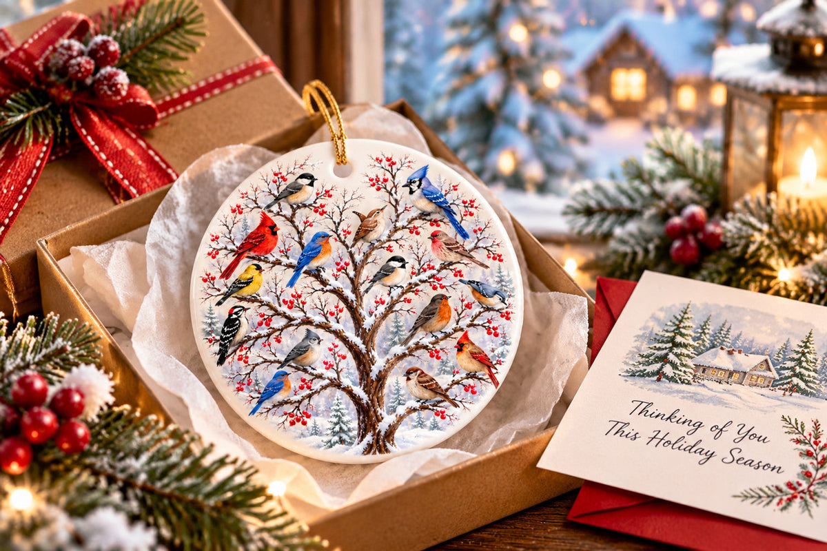 limited time 50 off winter birds ceramic christmas ornament landing 08