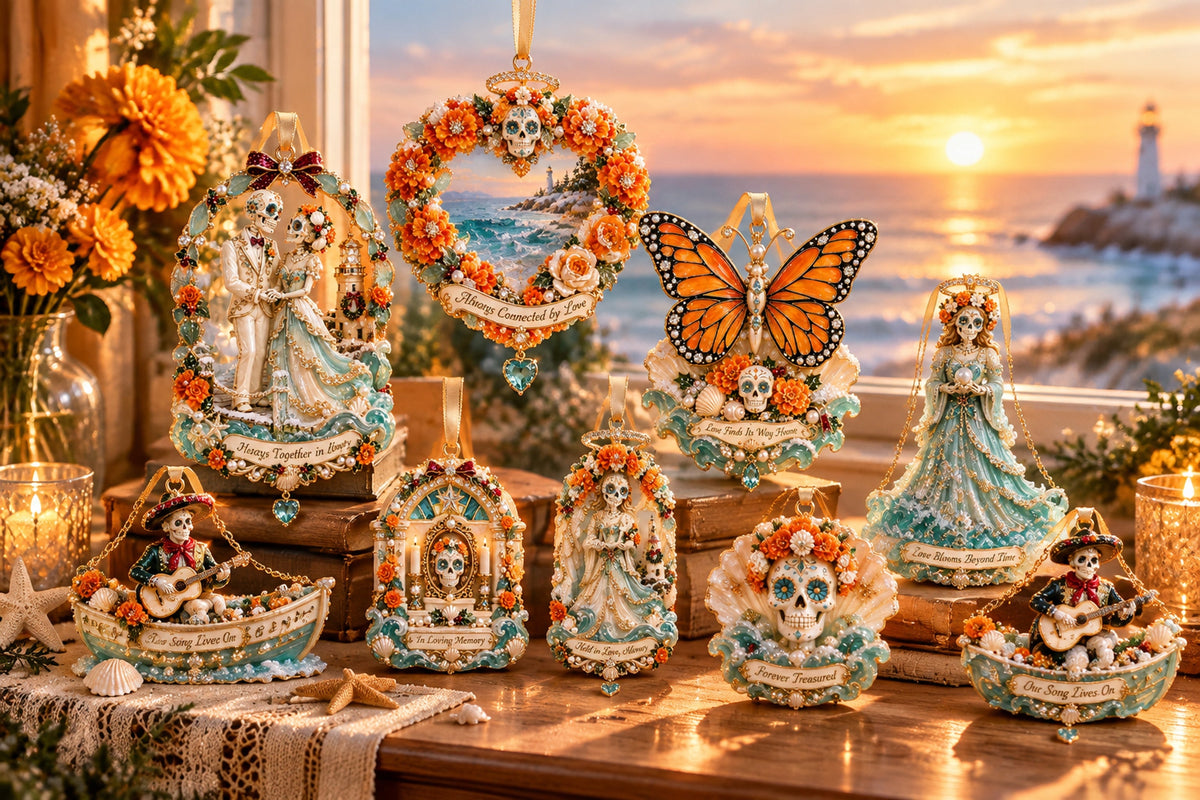 ocean day of the dead ornament love blooms beyond time landing 07
