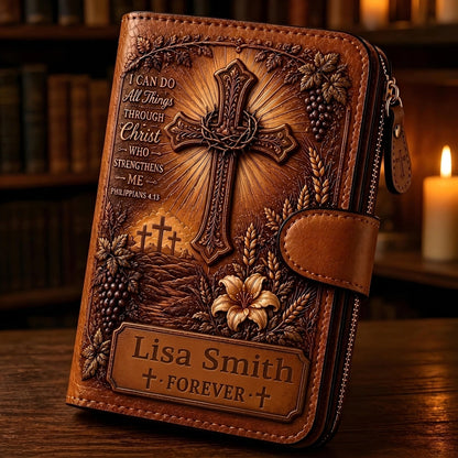 Personalized Christian Wallet – Custom Name Faith Wallet with Bible Verse