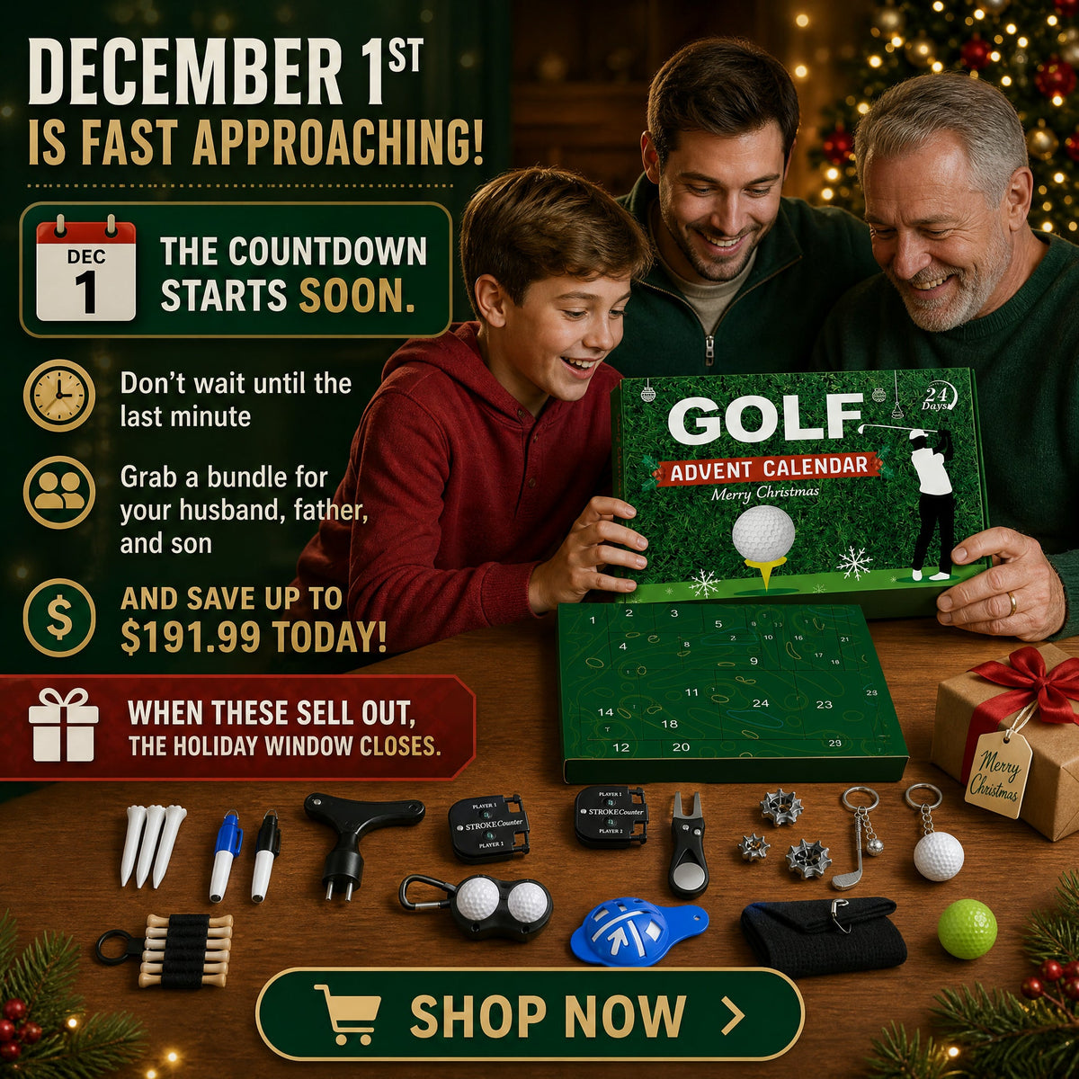 golfers countdown 2026 golf advent calendar landing 09