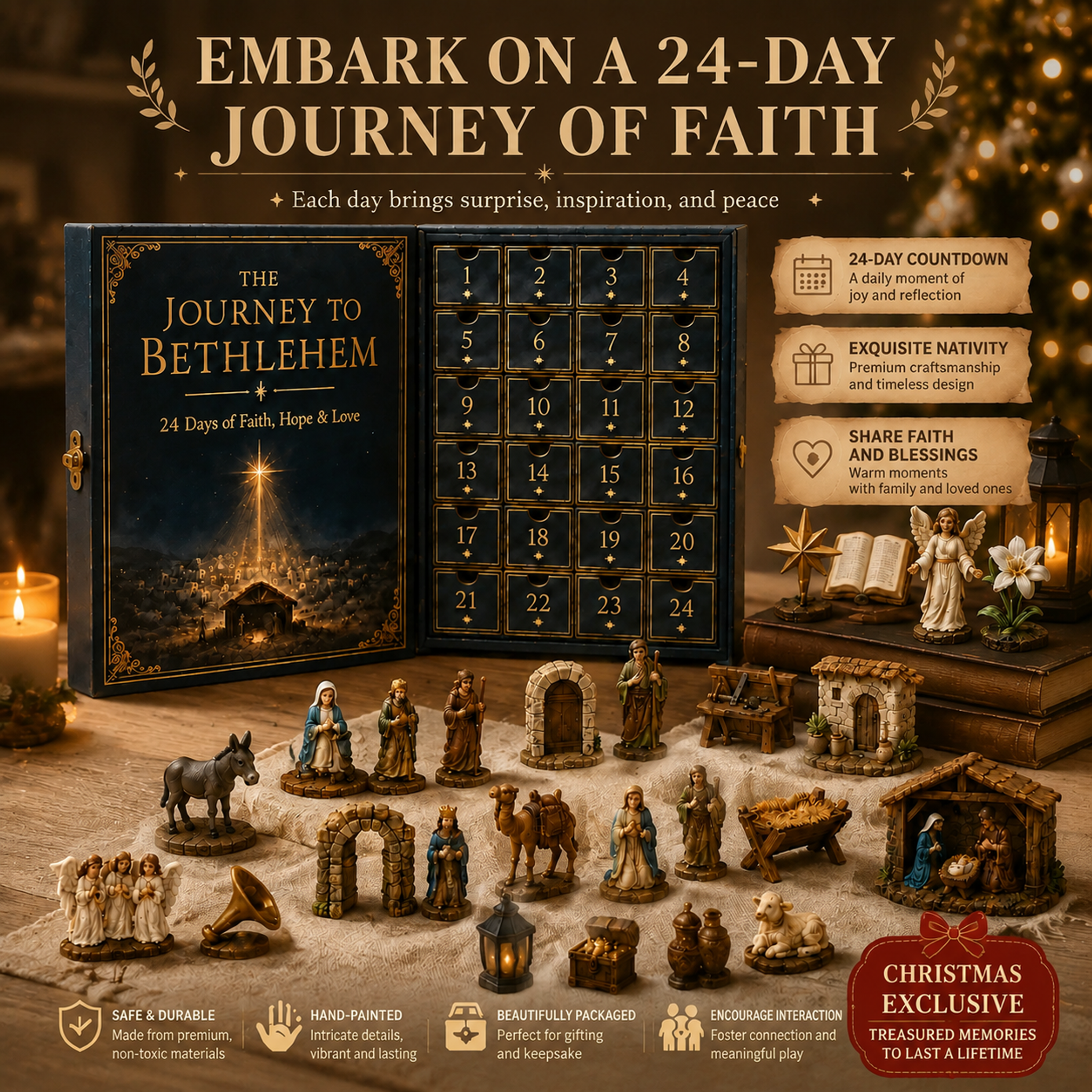 Complete Journey to Bethlehem Advent Calendar Nativity collection
