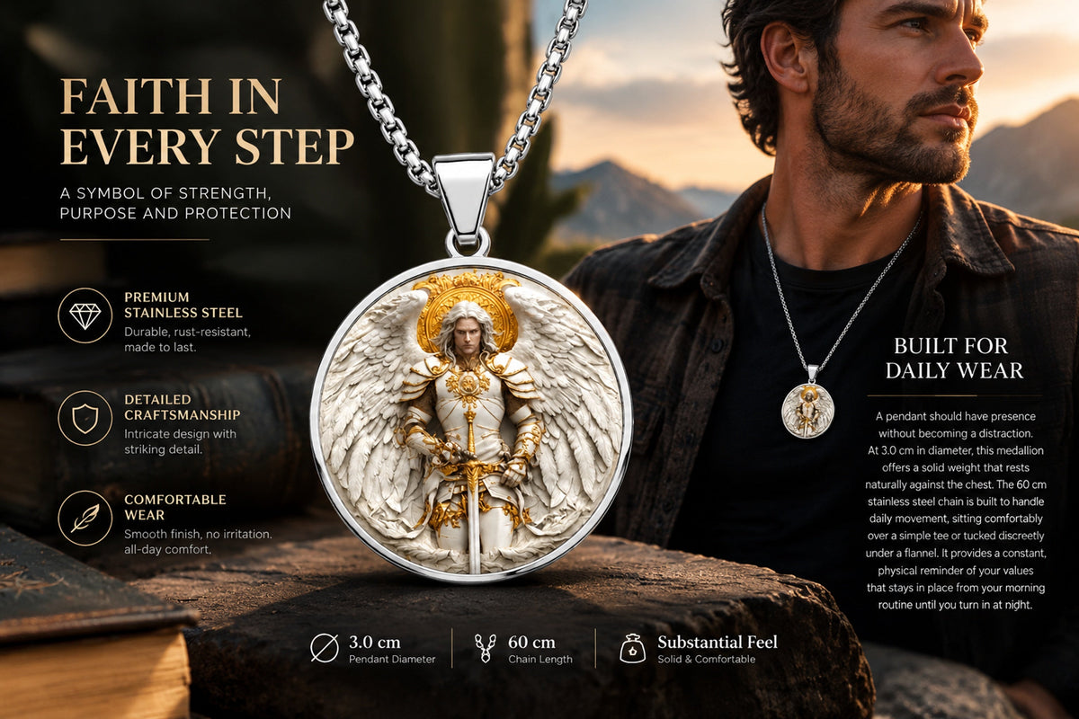 men s angel warrior pendant necklace landing 07