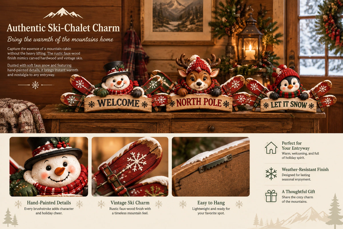 rustic winter mountain cabin door frame decor landing 05