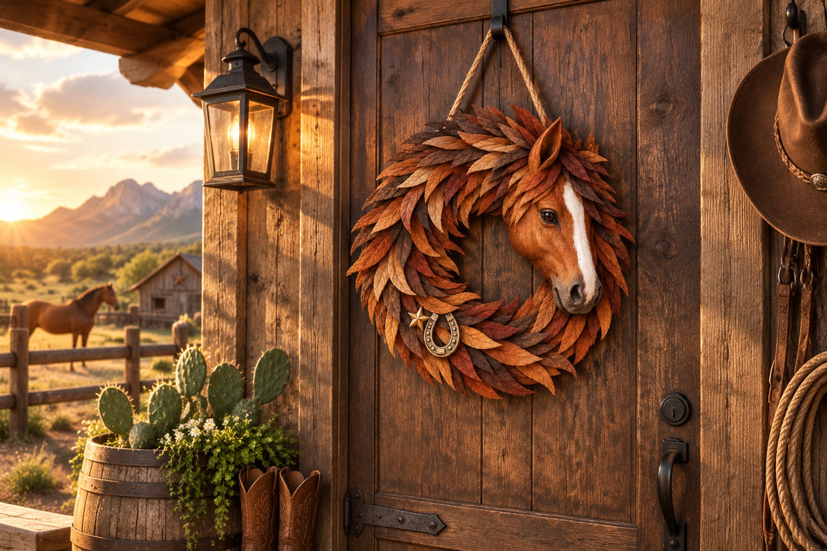 horse head wreath with horseshoe star landing 04