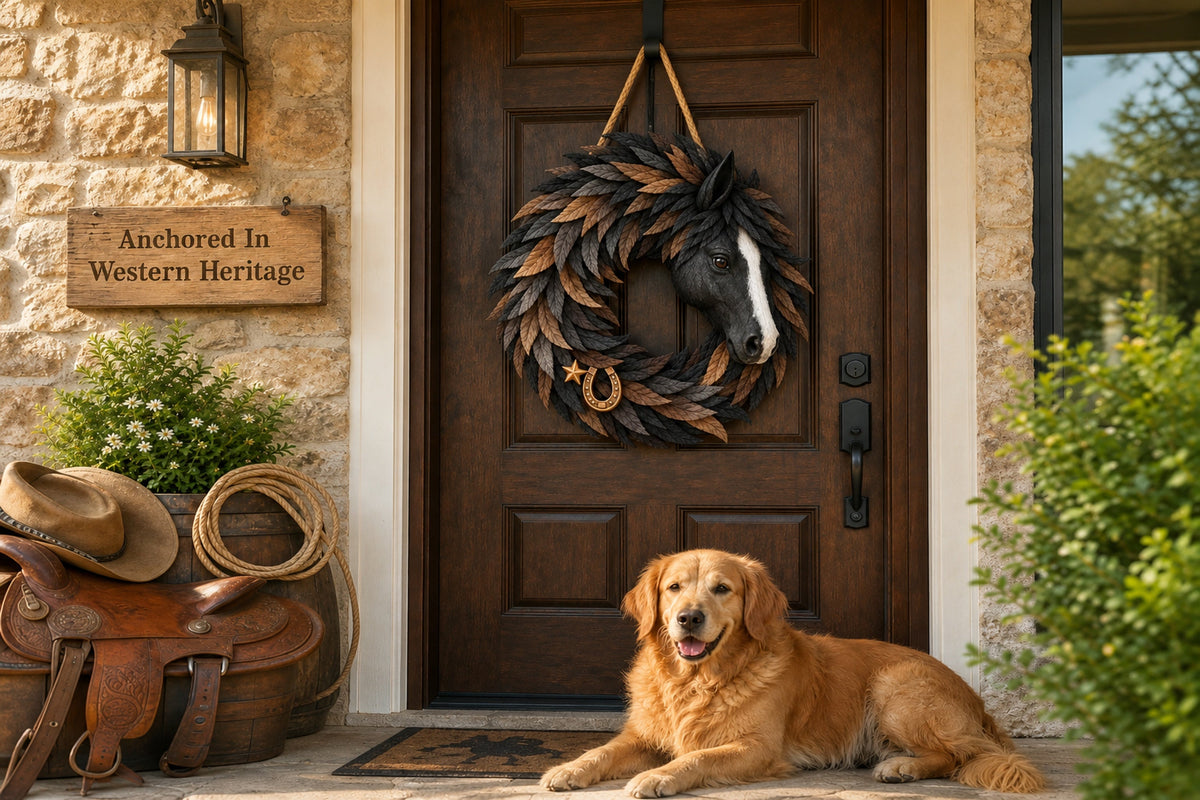 horse head wreath with horseshoe star landing 07