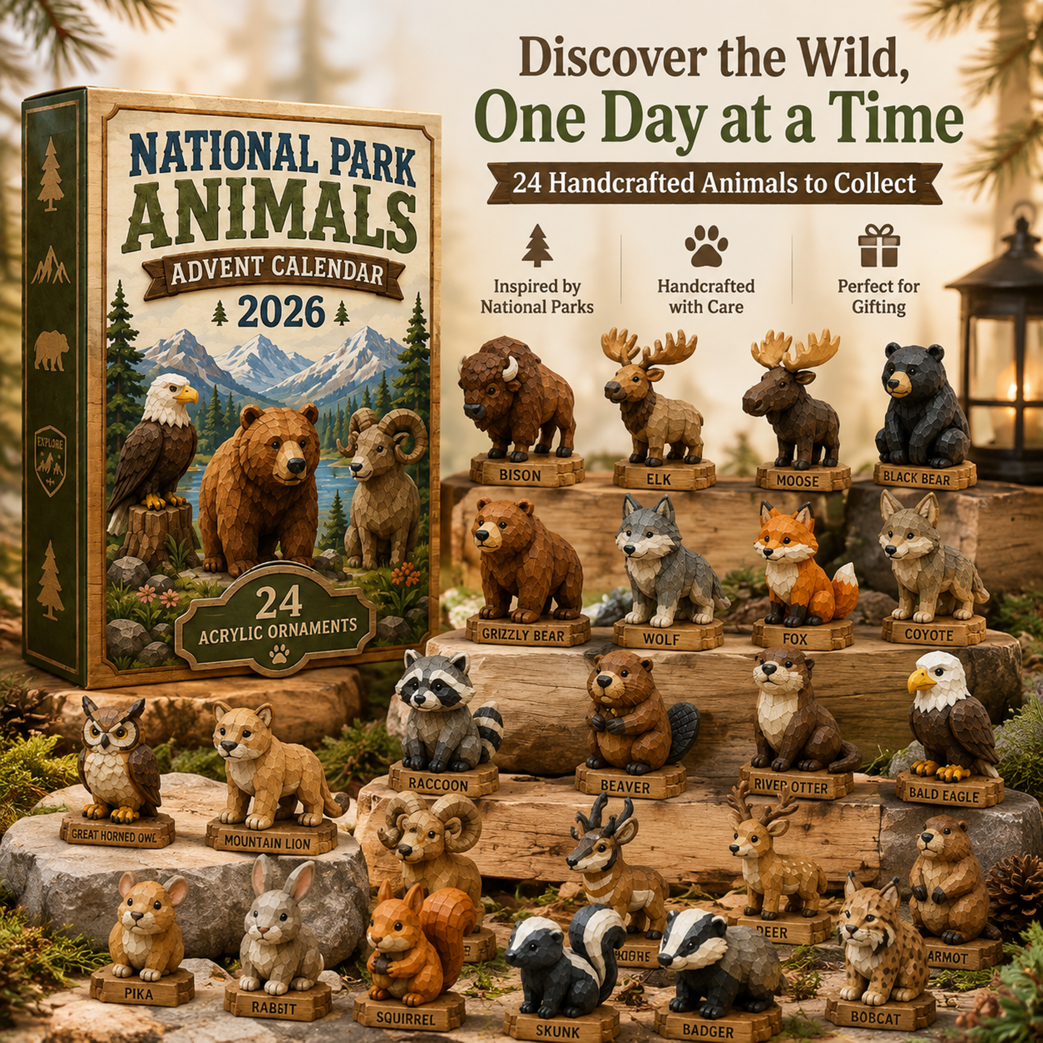 National Park Adorable Animals Advent Calendar 2026 - 24-Day Festive Countdown