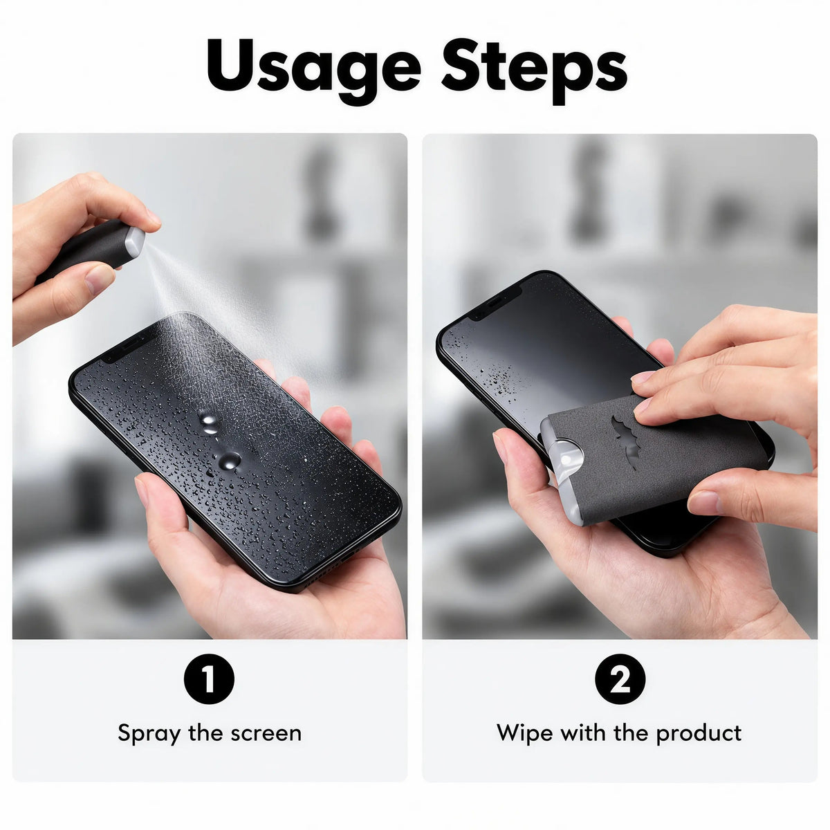portable screen cleaner spray with microfiber cloth nano streak free cleaning landing 08