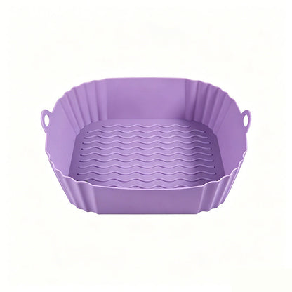 🔥High-Heat Silicone Air Fryer Baking Tray – Reusable Non-Stick Cooking Liner