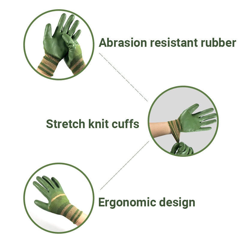Rubber Coated Work Gloves with Knit Wrist Cuff
