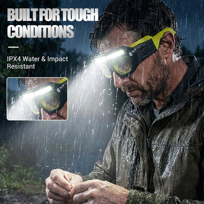🔥Hands-Free LED Work Glasses with Wide Front Beam, Side Lights & Over-Glasses Fit
