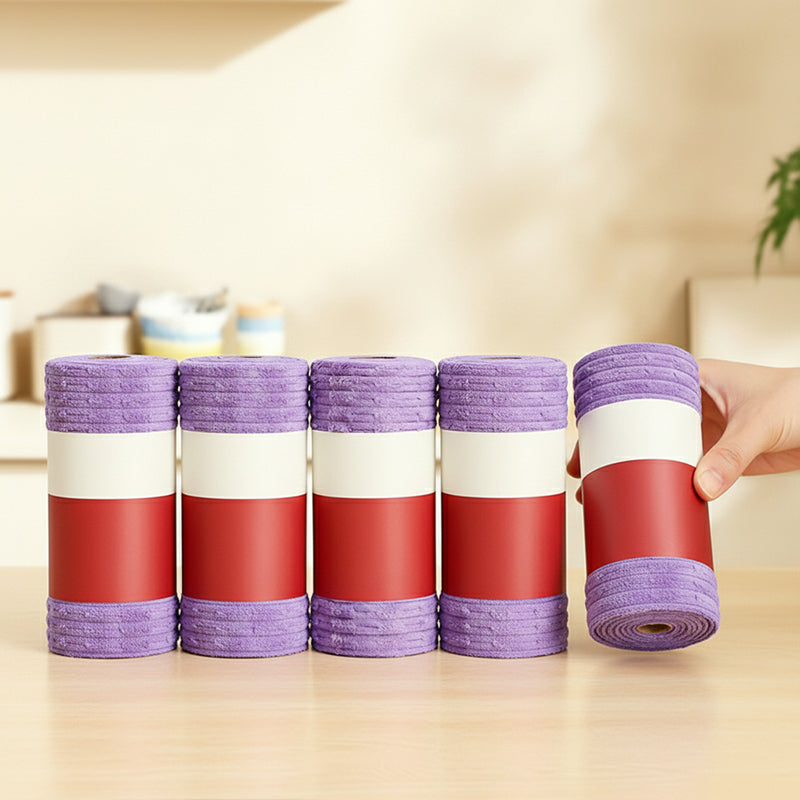 🧽 Reusable Tear-Off Cleaning Cloth Roll – Tear, Wipe, Wash & Reuse