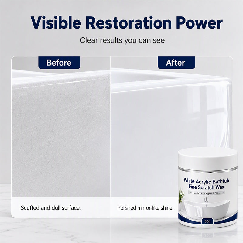 🔥Limited Time:Buy 1 Get 1 Free🔥White Acrylic Bathtub Fine Scratch Repair Wax