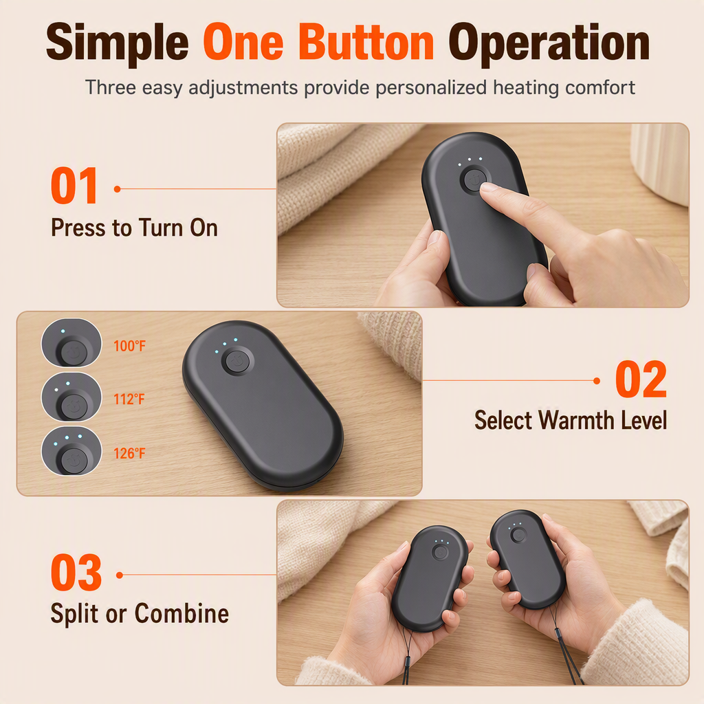 ⏳Time-Limited Special⏰Magnetic Split 2-in-1 Rechargeable Hand Warmer Mini Portable USB Electric Hand Warmer