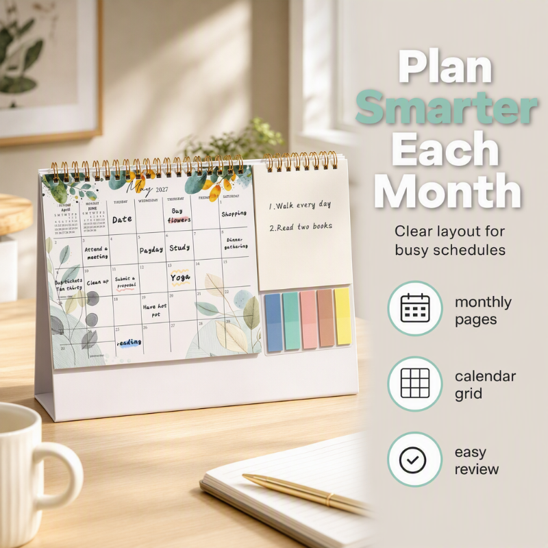 2027 creative desk calendar with sticky notes landing 01