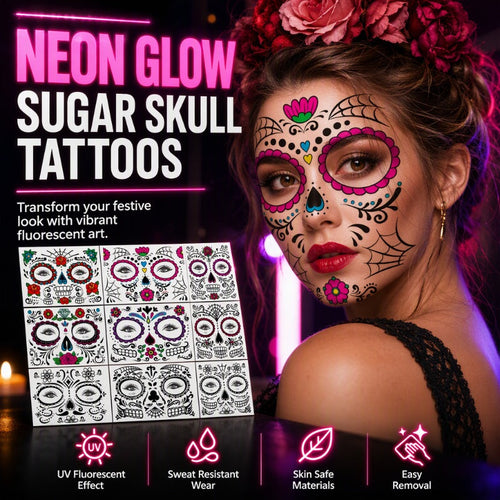 Halloween Scary Big Mouth Temporary Tattoos Waterproof Face Stickers Horror Decals for Cosplay Makeup Party