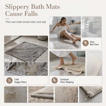 📢📢40% OFF !! ⏰Non Slip Water Absorbent Waffle Weave Bathroom Mat Solid Color Entrance Doormat