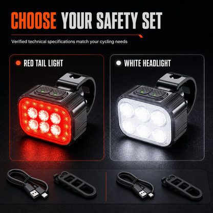 Bike Light Set | Bright Front Headlight & Rear Taillight for Night Riding