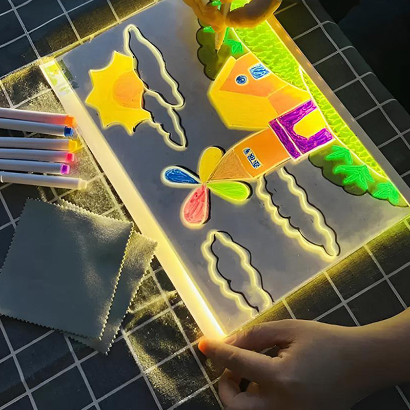 Erasable Light-Up Acrylic Drawing Board with Stand