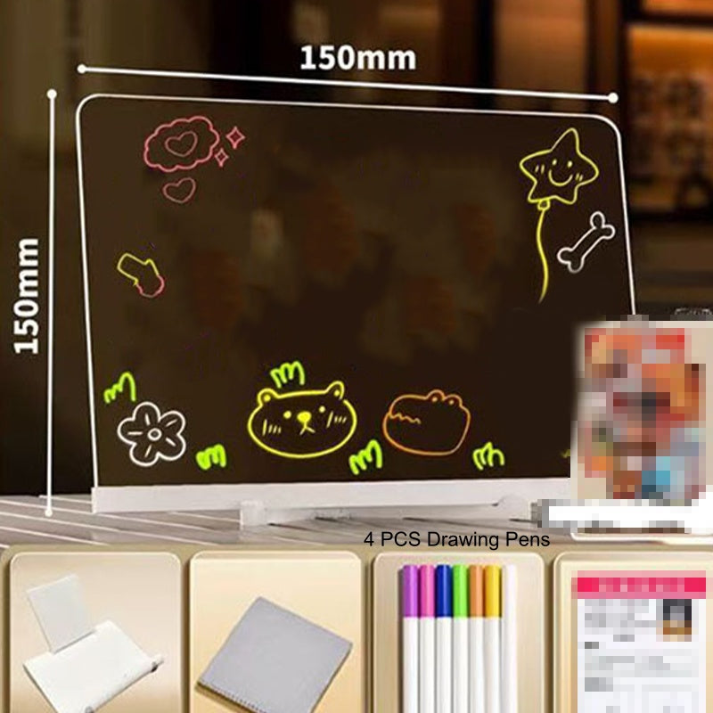 Erasable Light-Up Acrylic Drawing Board with Stand