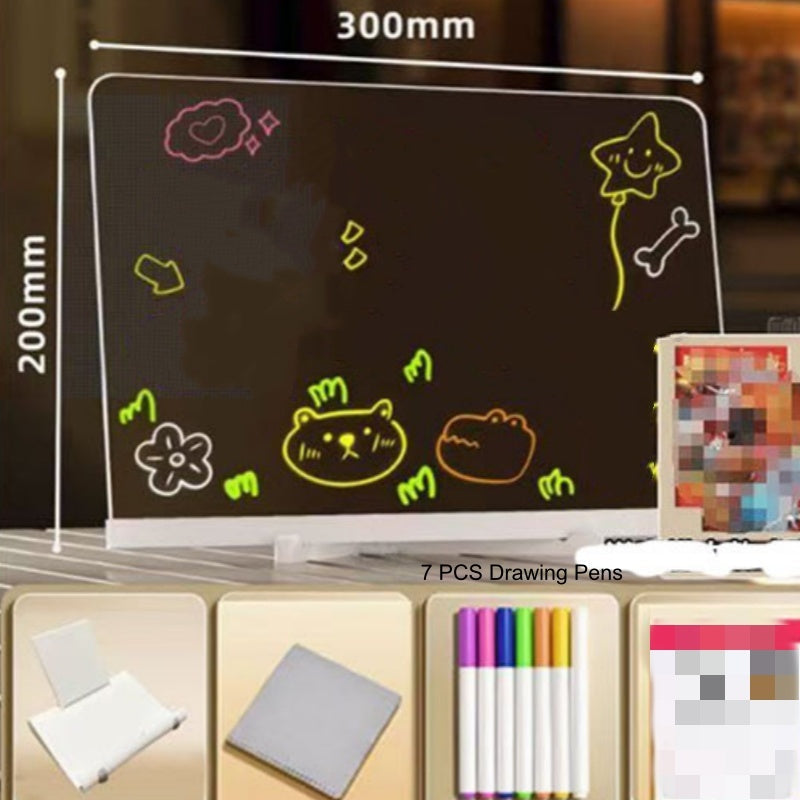 Erasable Light-Up Acrylic Drawing Board with Stand