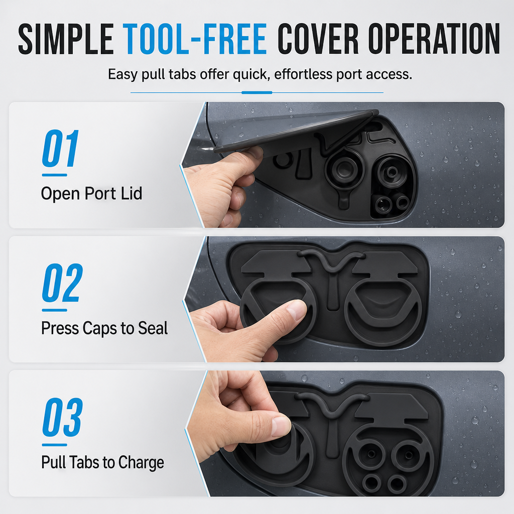 🔋 EV Charging Port Cover – Silicone Dustproof Protector for Electric Vehicles