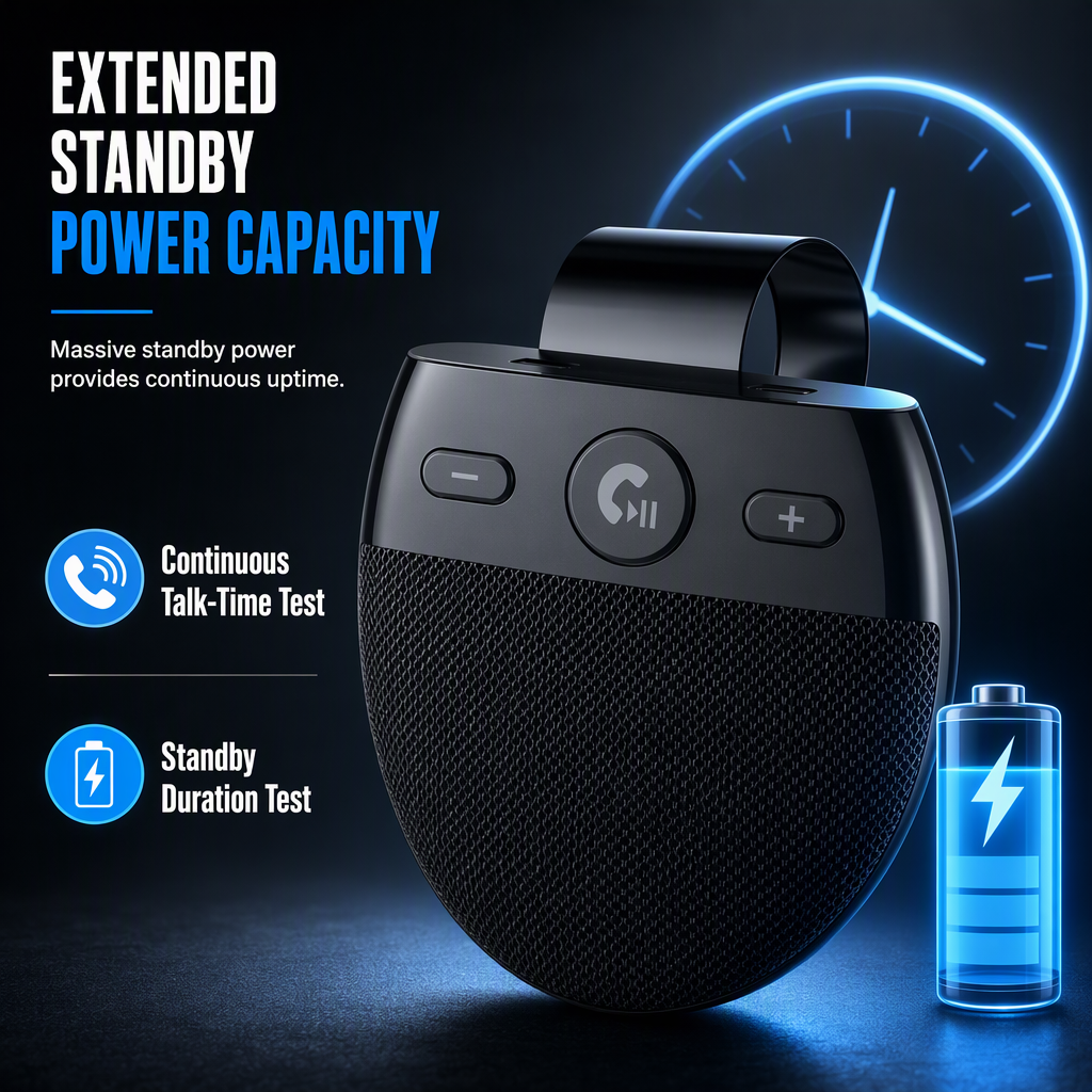 ⏳Time-Limited Special ⏰🚗SP11 Car Sun Visor Bluetooth Hands Free Speakerphone with Vibration Activated Auto Power On A2DP Support and Caller ID Voice Prompt