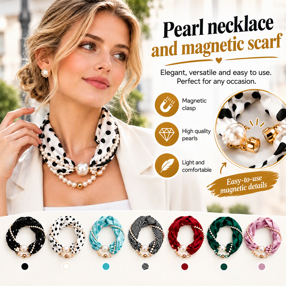 🎁🎄Christmas Sale 60% OFF!💞50K+ SOLD!✨Pearl Scarf Necklace