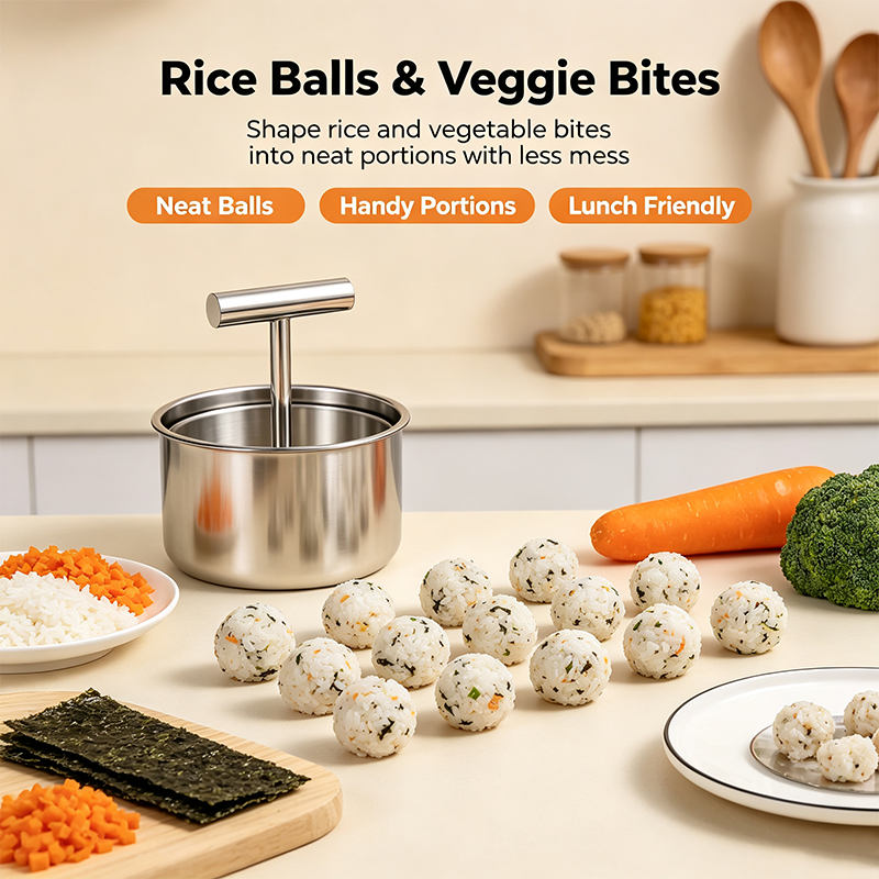 stainless steel meatball maker with holes for quick diy meatballs landing 08