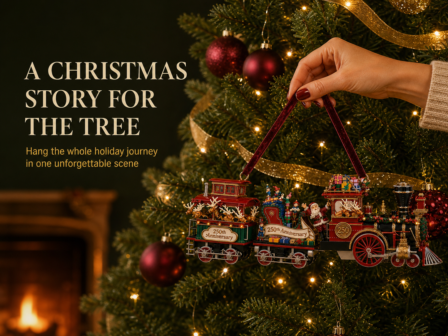 vintage style steam train christmas tree ornament landing 03
