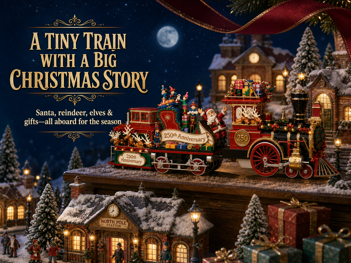 vintage style steam train christmas tree ornament landing 04