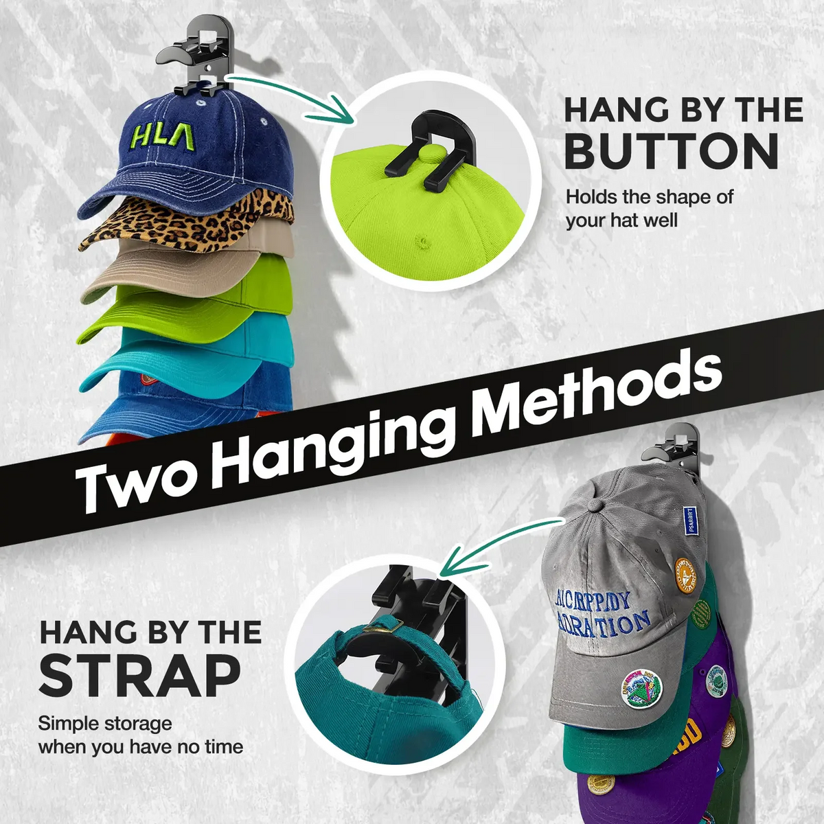 wall mounted hat rack each rack can hold 10 hats 13 landing 04