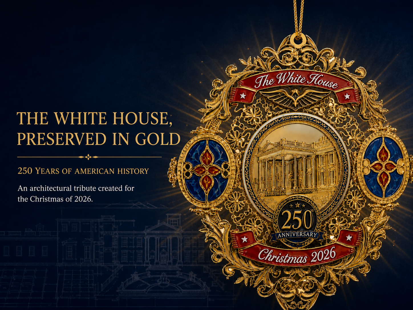 white house 250th anniversary christmas commemorative ornament landing 01